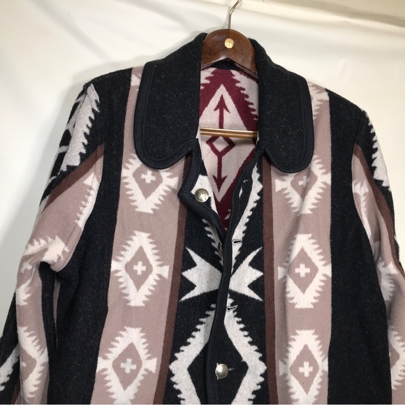 Native Jackets Womens Coat Large Sante Fe Southwestern Zuni Pueblo Wool Blend - Picture 3 of 8